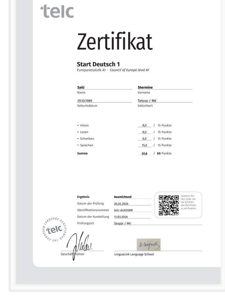 TELC A1-Zertifikat in Polen kaufen