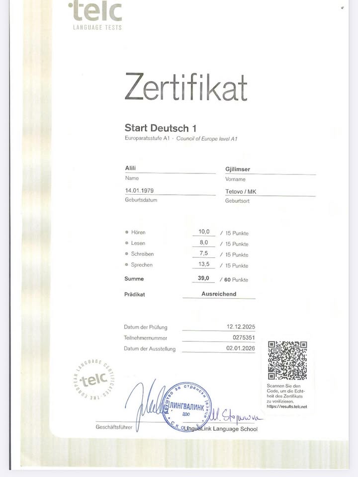 Kaufen Sie Ihr TELC A1-Zertifikat zum günstigen Preis in Polen