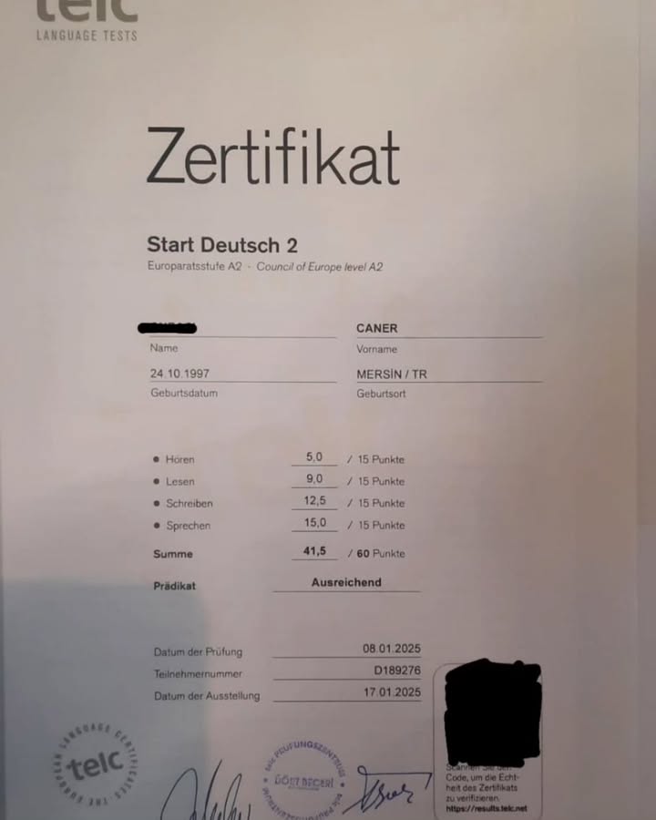 Echtes TELC A2-Zertifikat online in Serbien kaufen